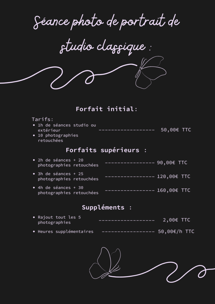 tarif portrait